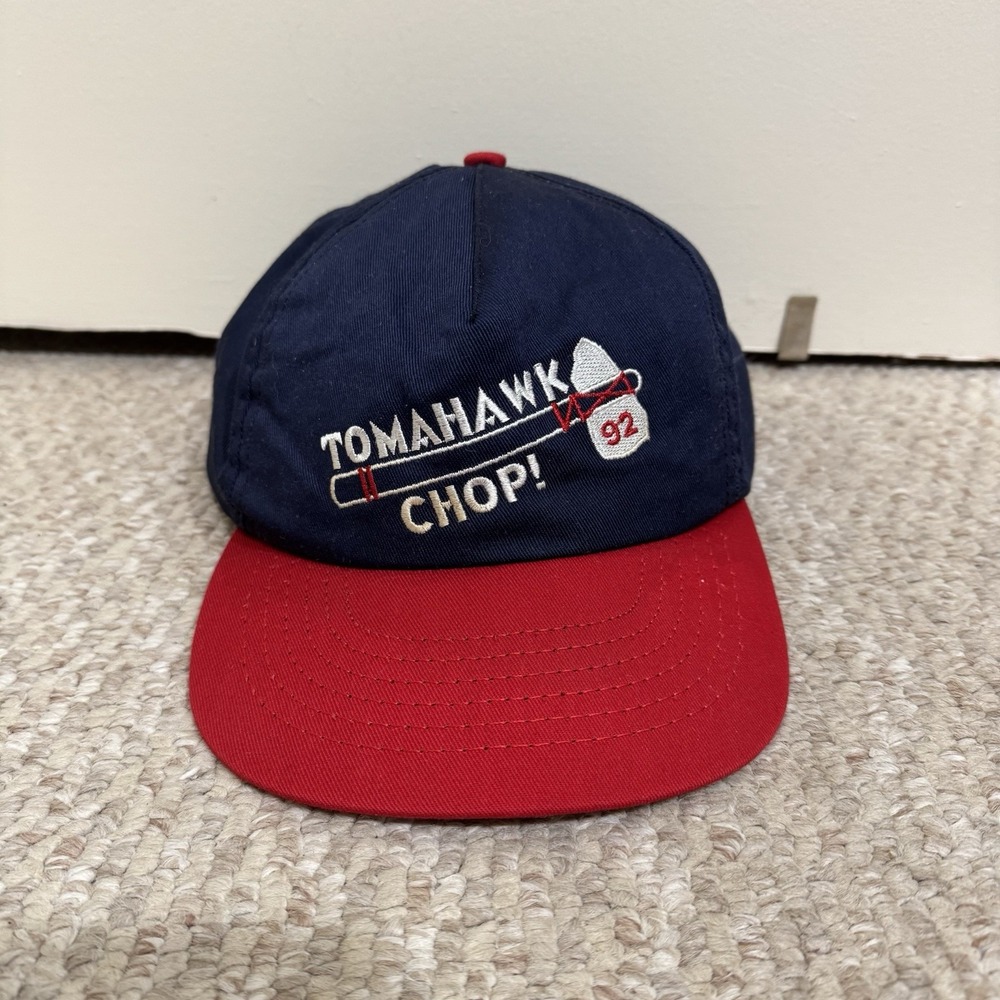 Vintage MLB Atlanta Braves Tomahawk Chop! 92 Snapback Hat Cap Made In USA OSFM